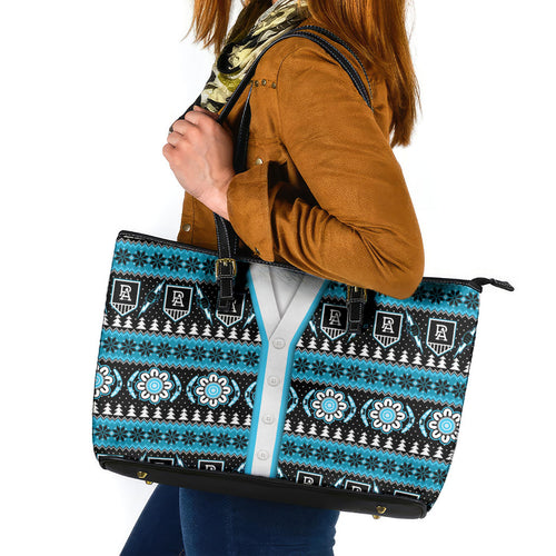 Port Adelaide Football Christmas Leather Tote Bag Aboriginal Seamless Cardigan Inspired