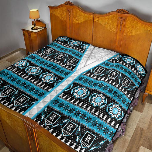Port Adelaide Football Christmas Quilt Aboriginal Seamless Cardigan Inspired