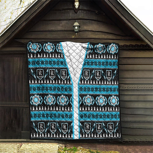 Port Adelaide Football Christmas Quilt Aboriginal Seamless Cardigan Inspired