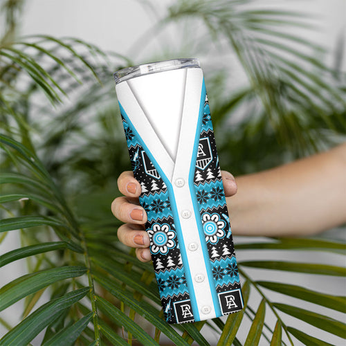 Port Adelaide Football Christmas Skinny Tumbler Aboriginal Seamless Cardigan Inspired