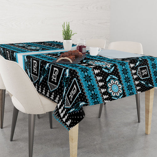 Port Adelaide Football Christmas Tablecloth Aboriginal Seamless Cardigan Inspired