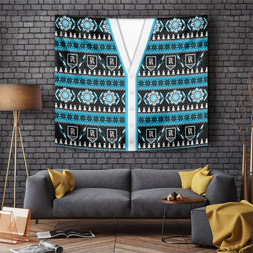 Port Adelaide Football Christmas Tapestry Aboriginal Seamless Cardigan Inspired