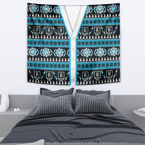 Port Adelaide Football Christmas Tapestry Aboriginal Seamless Cardigan Inspired