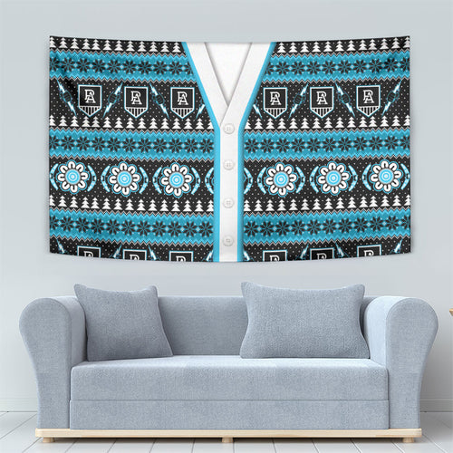 Port Adelaide Football Christmas Tapestry Aboriginal Seamless Cardigan Inspired