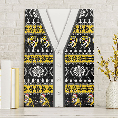 Richmond Football Christmas Canvas Wall Art Aboriginal Seamless Cardigan Inspired