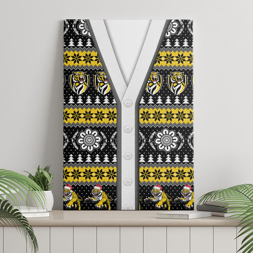 Richmond Football Christmas Canvas Wall Art Aboriginal Seamless Cardigan Inspired