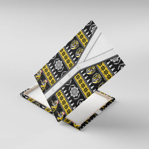 Richmond Football Christmas Canvas Wall Art Aboriginal Seamless Cardigan Inspired