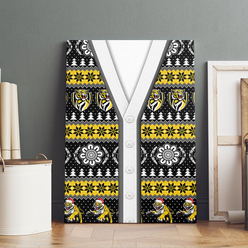 Richmond Football Christmas Canvas Wall Art Aboriginal Seamless Cardigan Inspired