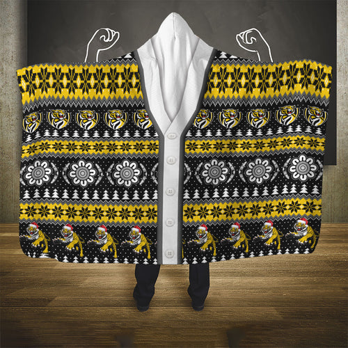 Richmond Football Christmas Hooded Blanket Aboriginal Seamless Cardigan Inspired