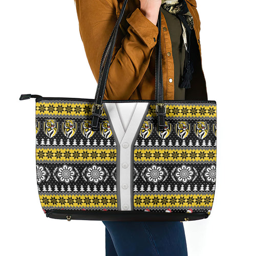 Richmond Football Christmas Leather Tote Bag Aboriginal Seamless Cardigan Inspired