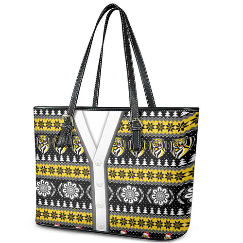Richmond Football Christmas Leather Tote Bag Aboriginal Seamless Cardigan Inspired
