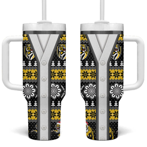 Richmond Football Christmas Tumbler With Handle Aboriginal Seamless Cardigan Inspired