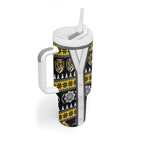 Richmond Football Christmas Tumbler With Handle Aboriginal Seamless Cardigan Inspired
