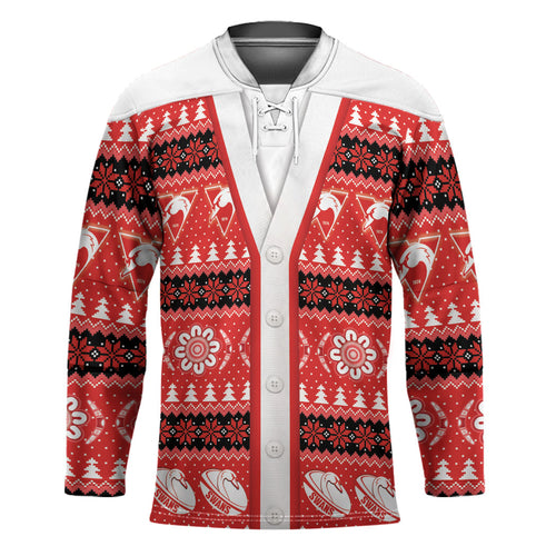 Sydney Swans Football Christmas Hockey Jersey Aboriginal Seamless Cardigan Inspired