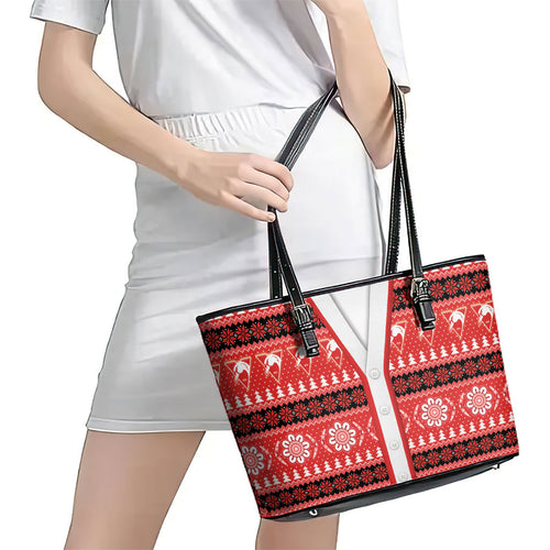 Sydney Swans Football Christmas Leather Tote Bag Aboriginal Seamless Cardigan Inspired