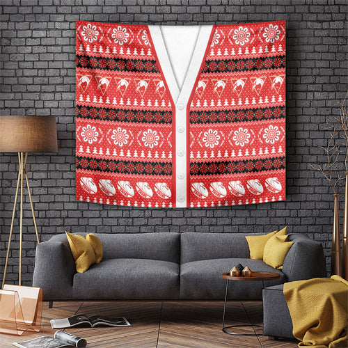 Sydney Swans Football Christmas Tapestry Aboriginal Seamless Cardigan Inspired