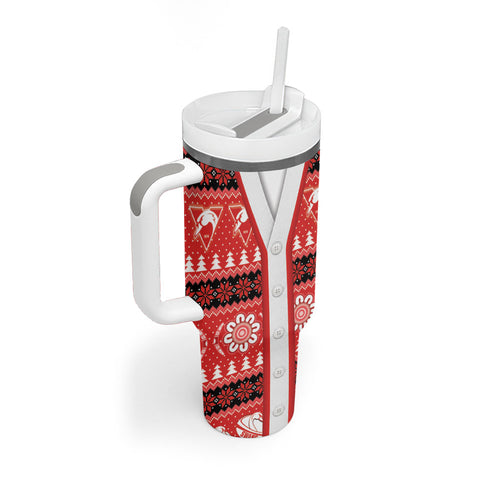 Sydney Swans Football Christmas Tumbler With Handle Aboriginal Seamless Cardigan Inspired