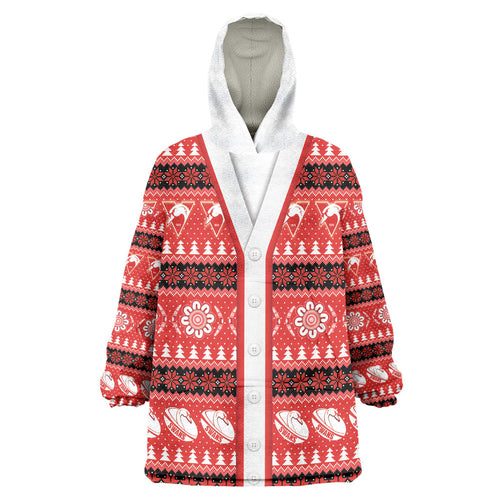 Sydney Swans Football Christmas Wearable Blanket Hoodie Aboriginal Seamless Cardigan Inspired