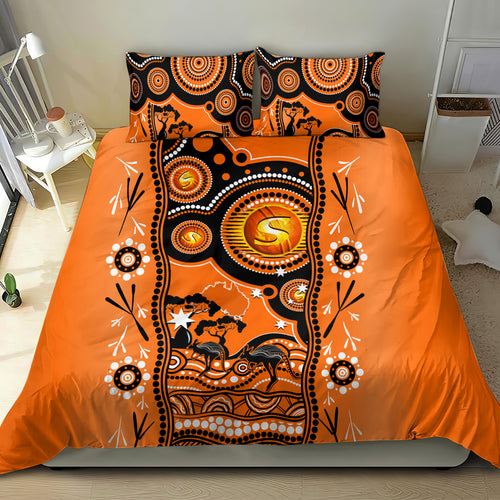 perth-scorchers-cricket-bedding-set-happy-australia-day-aboriginal-art