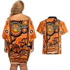 perth-scorchers-cricket-couples-matching-off-shoulder-short-dress-and-hawaiian-shirt-happy-australia-day-aboriginal-art