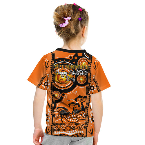 perth-scorchers-cricket-kid-t-shirt-happy-australia-day-aboriginal-art