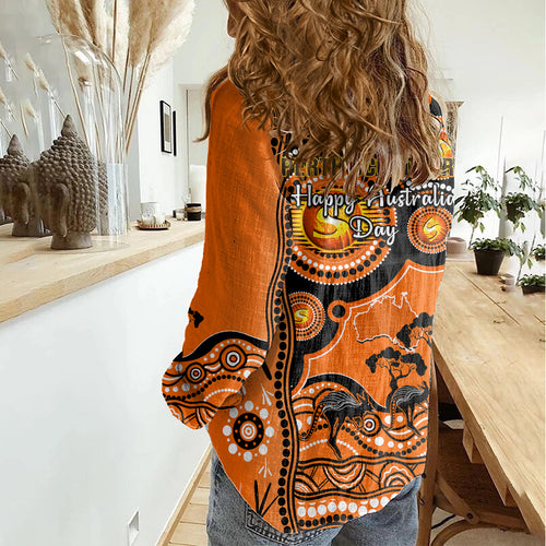 perth-scorchers-cricket-women-casual-shirt-happy-australia-day-aboriginal-art