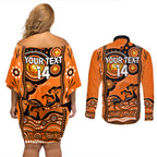 custom-perth-scorchers-cricket-couples-matching-off-shoulder-short-dress-and-long-sleeve-button-shirt-happy-australia-day-aboriginal-art