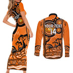 custom-perth-scorchers-cricket-couples-matching-short-sleeve-bodycon-dress-and-long-sleeve-button-shirt-happy-australia-day-aboriginal-art