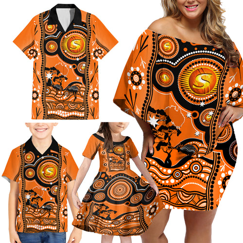 custom-perth-scorchers-cricket-family-matching-off-shoulder-short-dress-and-hawaiian-shirt-happy-australia-day-aboriginal-art