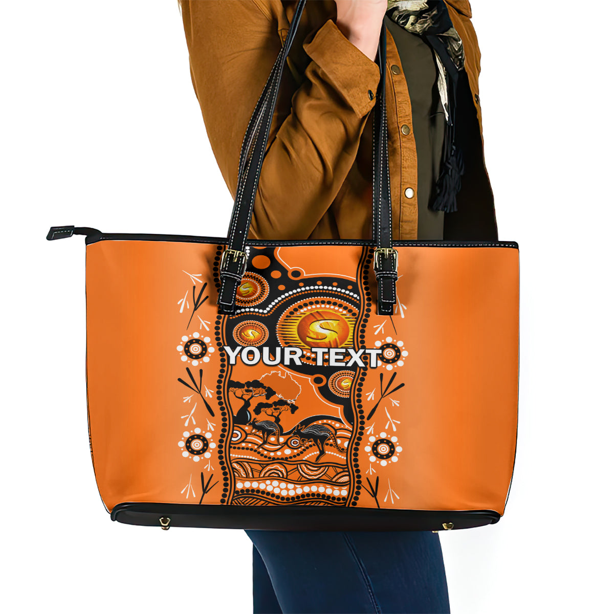 custom-perth-scorchers-cricket-leather-tote-bag-happy-australia-day-aboriginal-art