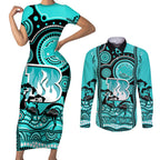 brisbane-heat-cricket-couples-matching-short-sleeve-bodycon-dress-and-long-sleeve-button-shirt-happy-australia-day-aboriginal-art