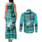 brisbane-heat-cricket-couples-matching-tank-maxi-dress-and-long-sleeve-button-shirt-happy-australia-day-aboriginal-art