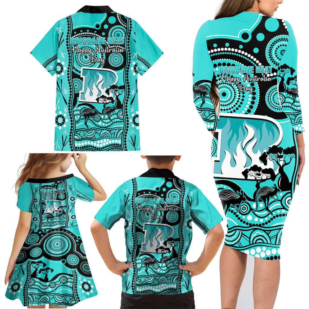 brisbane-heat-cricket-family-matching-long-sleeve-bodycon-dress-and-hawaiian-shirt-happy-australia-day-aboriginal-art
