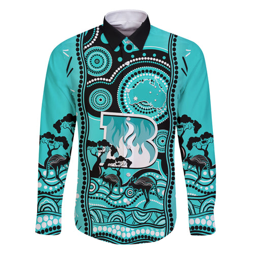 brisbane-heat-cricket-family-matching-long-sleeve-bodycon-dress-and-hawaiian-shirt-happy-australia-day-aboriginal-art