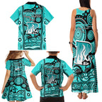 brisbane-heat-cricket-family-matching-tank-maxi-dress-and-hawaiian-shirt-happy-australia-day-aboriginal-art