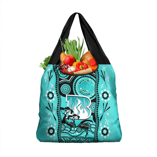 Brisbane Heat Cricket Grocery Bag Happy Australia Day Aboriginal Art