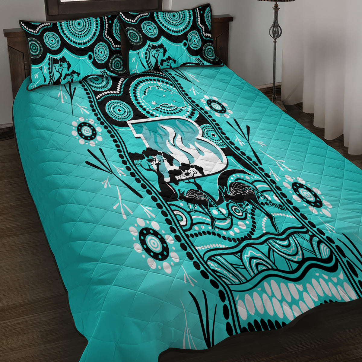 brisbane-heat-cricket-quilt-bed-set-happy-australia-day-aboriginal-art
