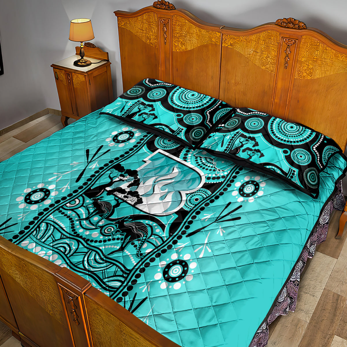 brisbane-heat-cricket-quilt-bed-set-happy-australia-day-aboriginal-art