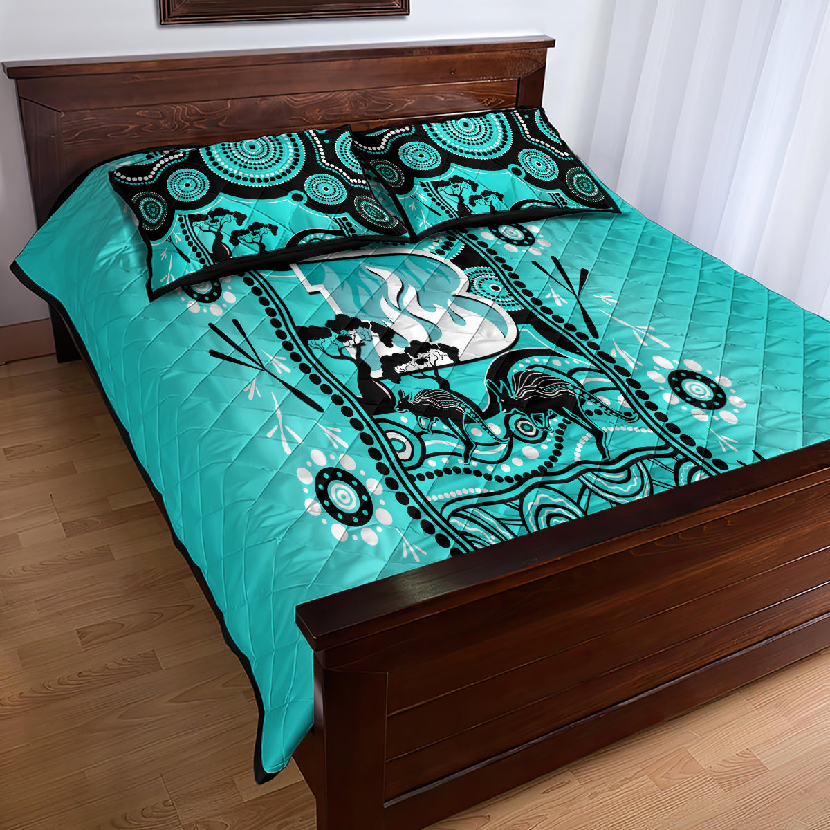 brisbane-heat-cricket-quilt-bed-set-happy-australia-day-aboriginal-art