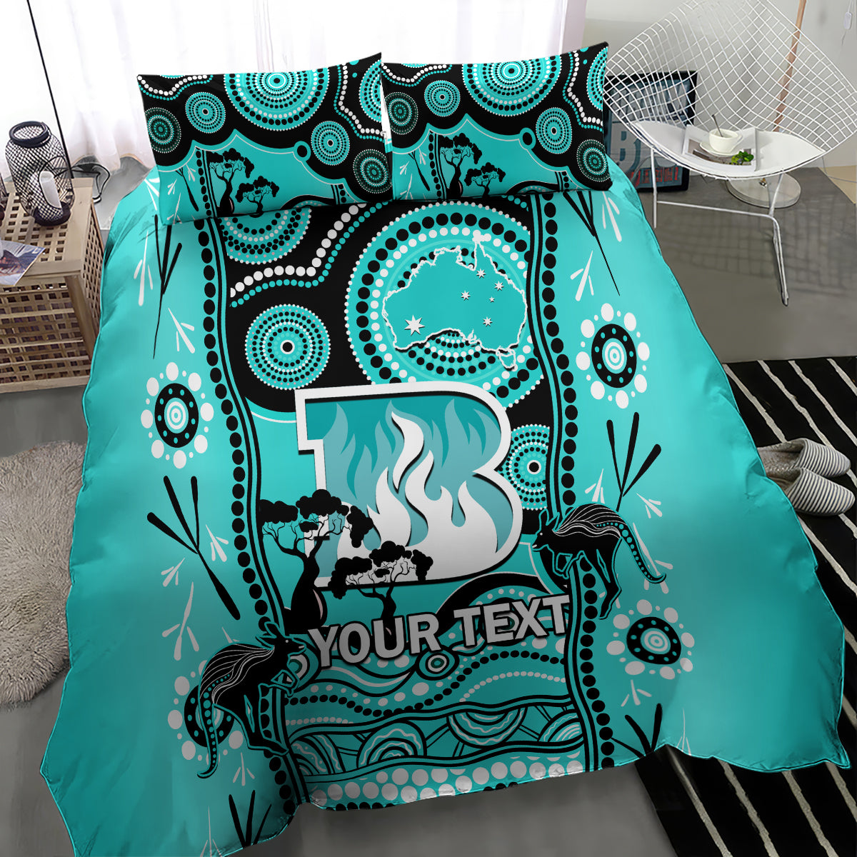 custom-brisbane-heat-cricket-bedding-set-happy-australia-day-aboriginal-art