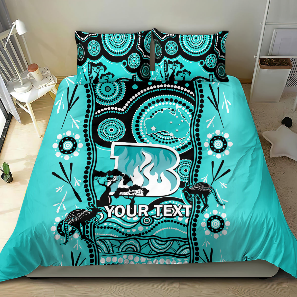 custom-brisbane-heat-cricket-bedding-set-happy-australia-day-aboriginal-art