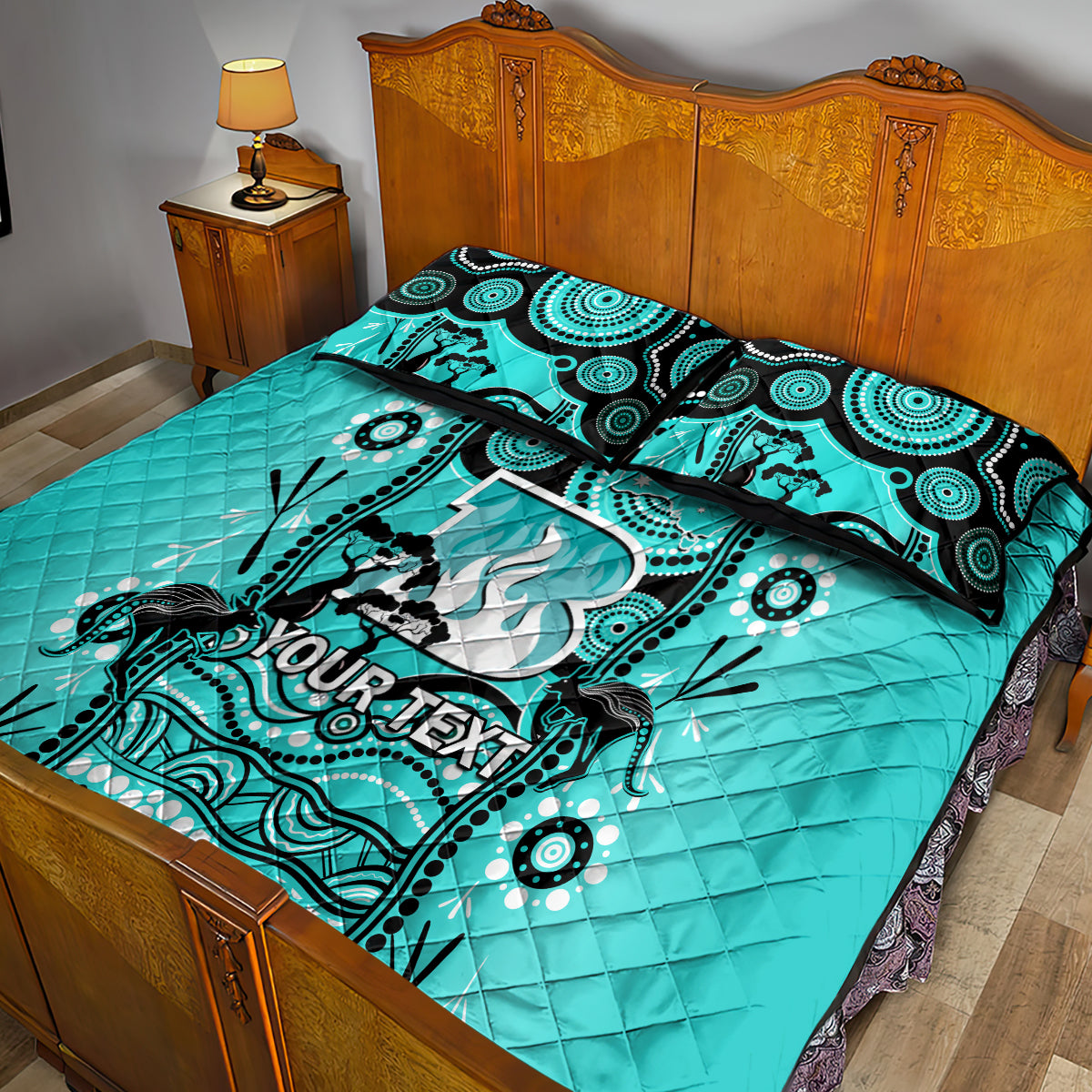custom-brisbane-heat-cricket-quilt-bed-set-happy-australia-day-aboriginal-art