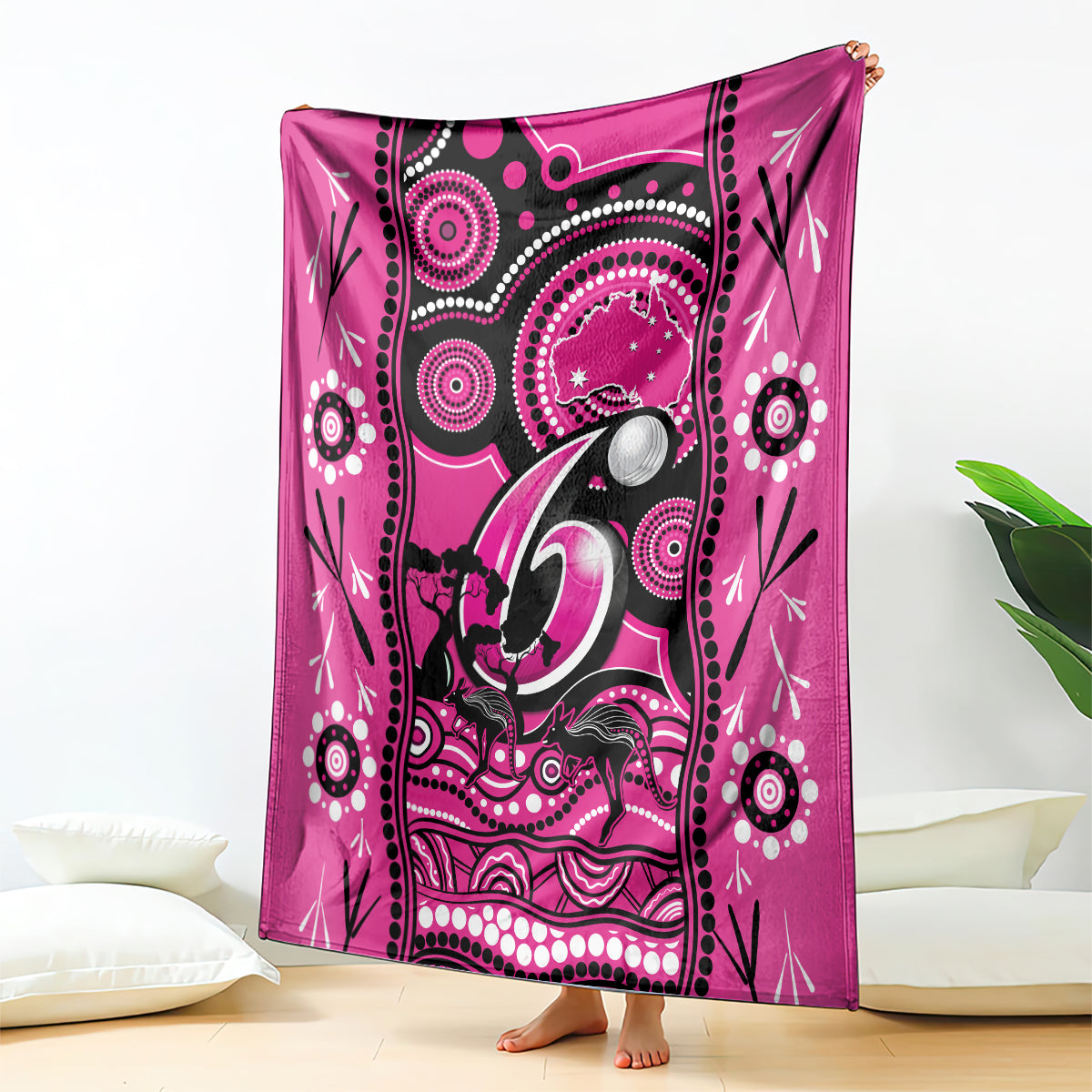 sydney-sixers-cricket-blanket-happy-australia-day-aboriginal-art