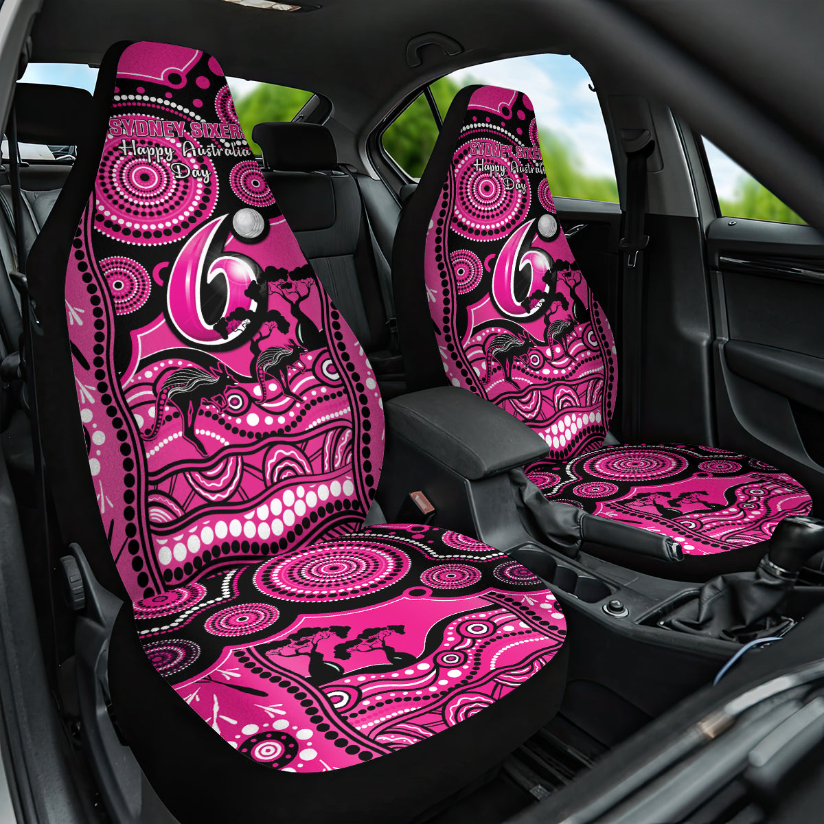 sydney-sixers-cricket-car-seat-cover-happy-australia-day-aboriginal-art