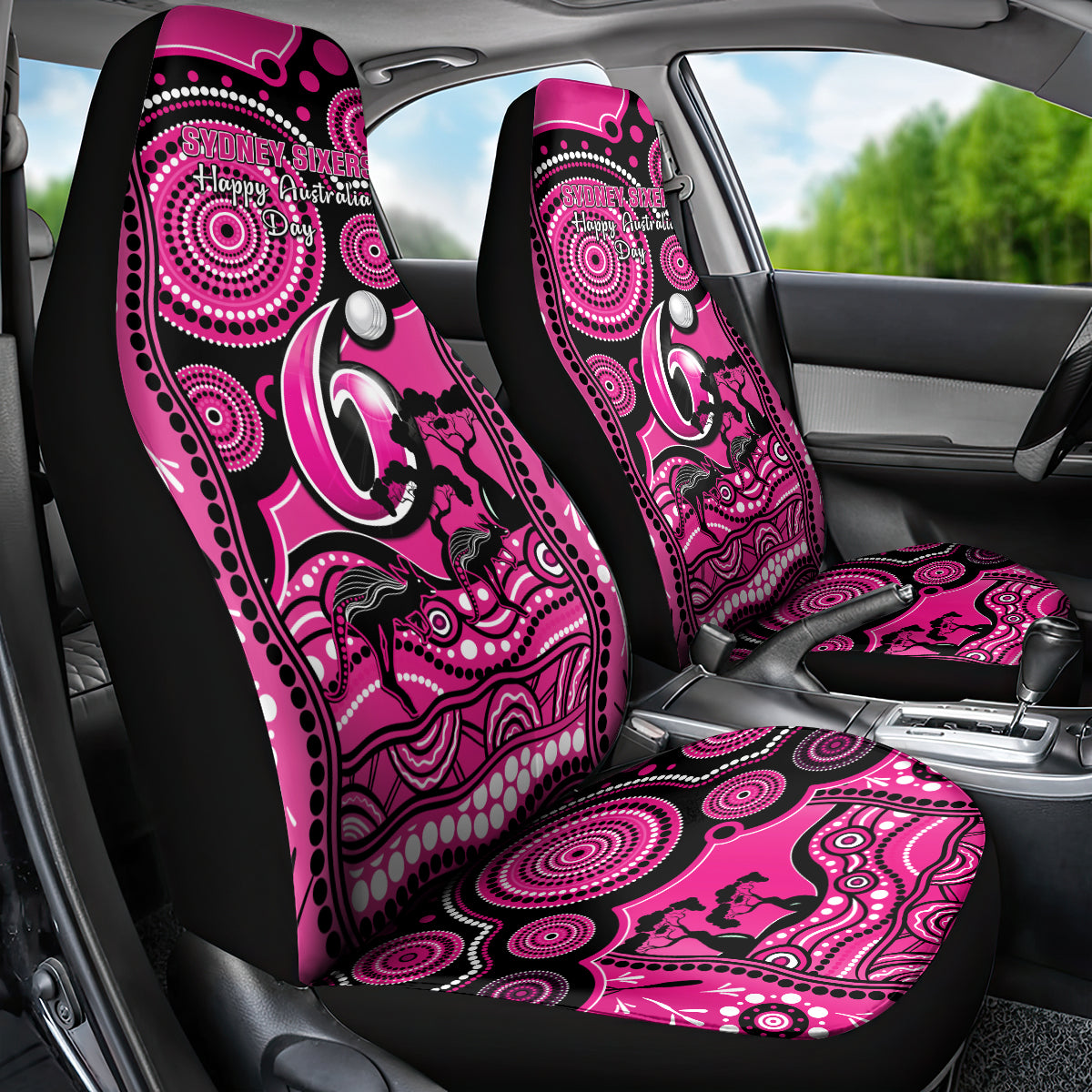 sydney-sixers-cricket-car-seat-cover-happy-australia-day-aboriginal-art