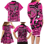 sydney-sixers-cricket-family-matching-long-sleeve-bodycon-dress-and-hawaiian-shirt-happy-australia-day-aboriginal-art