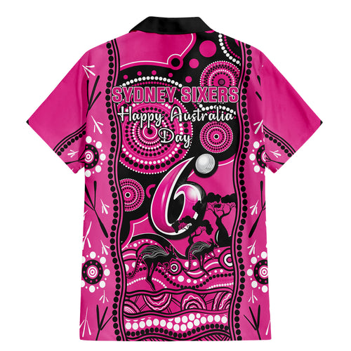 sydney-sixers-cricket-family-matching-mermaid-dress-and-hawaiian-shirt-happy-australia-day-aboriginal-art