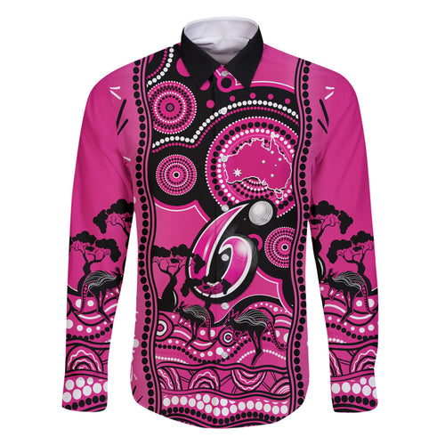 sydney-sixers-cricket-family-matching-mermaid-dress-and-hawaiian-shirt-happy-australia-day-aboriginal-art