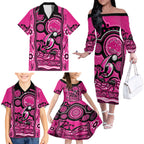 sydney-sixers-cricket-family-matching-off-shoulder-long-sleeve-dress-and-hawaiian-shirt-happy-australia-day-aboriginal-art