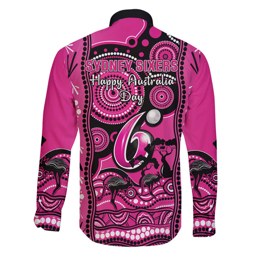 sydney-sixers-cricket-family-matching-off-shoulder-short-dress-and-hawaiian-shirt-happy-australia-day-aboriginal-art